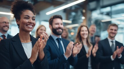 Obraz premium People Clapping at Conference.