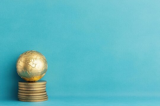 Global Finance with Wealth Inequality. AI-powered fair trade finance, promoting global wealth equality, futuristic economic stability, Watercolor style