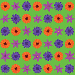 Abstract Floral Pattern Background with Artistic Botanical Elements