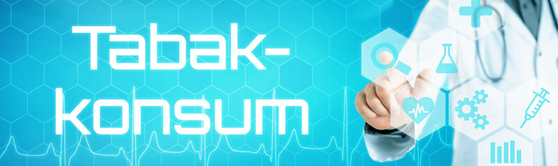 Arzt mit futuristischem Interface - Tabakkonsum