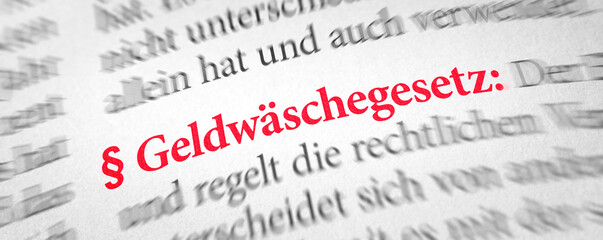 Wörterbuch mit dem Begriff Geldwäschegesetz