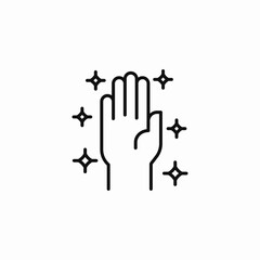 clean hand sparkles icon sign vector