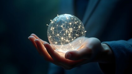 Futuristic Energy Orb Cradled in Hand