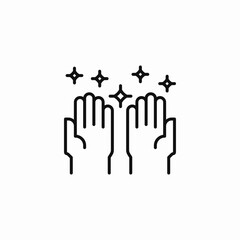 clean hands sparkling icon sign vector