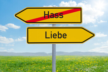 Pfeilwegweiser - Hass und Liebe