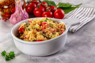 Cous cous with vegetables tabulle
