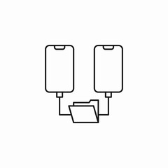 mobile data transfer icon sign vector