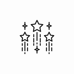rising stars sparkling icon sign vector