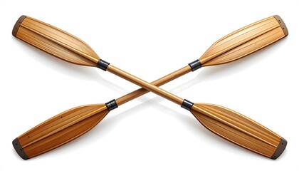 Two pairs of wooden oars crossed