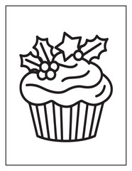 Merry Christmas Coloring Pages, Christmas Elements, Coloring Book, Coloring Pages, Black & White Line Art, Vectors Illustration, Holly Day, Best Coloring Pages For Kids, Printable Merry Christmas