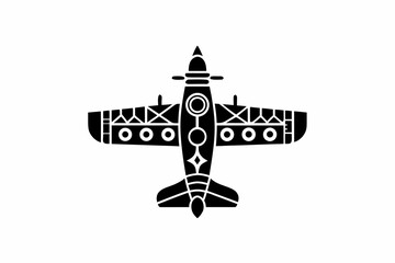 Airplane icon vector silhouette illustration isolated on white background