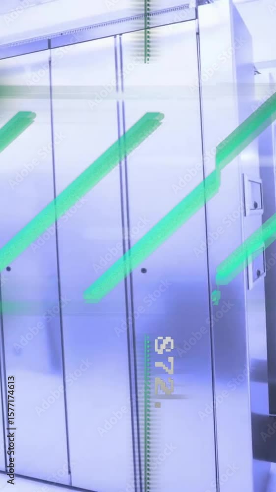 Poster animation of data processing over computer servers