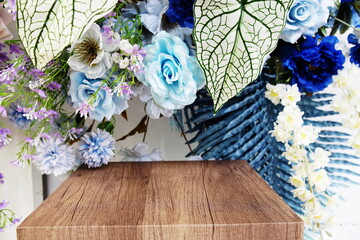 Beautiful Artificial flowers bouquet with space copy background