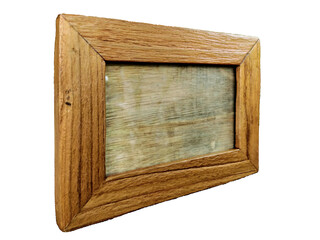 Raw Teak Wooden Frame with Natural Grain – PNG Isolated Object