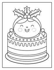 Merry Christmas Coloring Pages, Christmas Elements, Coloring Book, Coloring Pages, Black & White Line Art, Vectors Illustration, Holly Day, Best Coloring Pages For Kids, Printable Merry Christmas