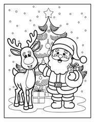 Merry Christmas Coloring Pages, Christmas Elements, Coloring Book, Coloring Pages, Black & White Line Art, Vectors Illustration, Holly Day, Best Coloring Pages For Kids, Printable Merry Christmas