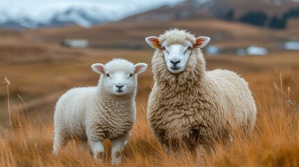 Two sheep in a field