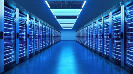 Interior server room,  modern,  tech