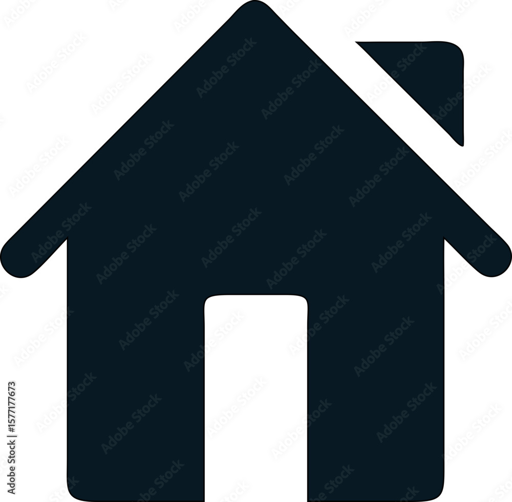 Poster simple black home button icon silhouette vector for website ui and web projects.