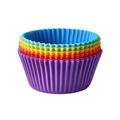 Stack of Colorful Silicone Cupcake Liners on