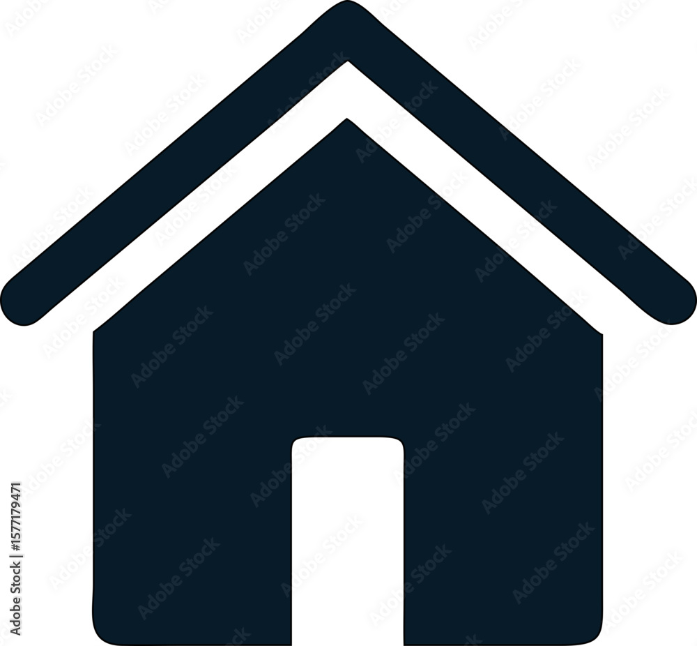 Poster web navigation home icon in vector silhouette. ideal for front-end developers.