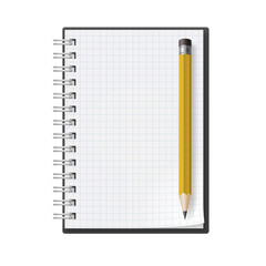 notebook and pencil
