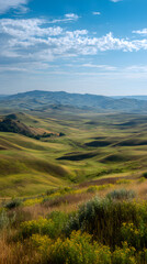 Fototapeta premium Endless Horizons: The Majestic Beauty of Open Spaces and Natural Serenity