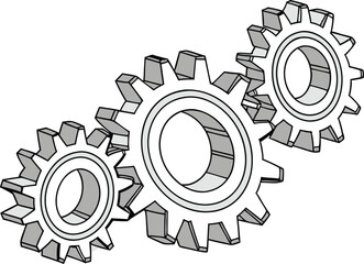 Gear Mechanism and Engineering Icons Set Featuring Industrial Design and Technology Concepts. Creative Gear Mechanism and Engineering Icons Highlighting Machinery and Innovation Themes. Artistic Gear