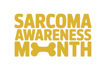 Fototapeta premium Sarcoma Awareness Month Yellow Bone Symbol Poster for Cancer Support and Education