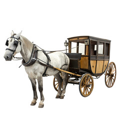 Elegant Horse-Drawn Carriage: Vintage Transportation