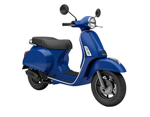 3D navy delivery scooter icon isolated on transparent background. PNG