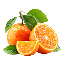 Fresh Oranges with Vibrant Green Leaves on a Dark Background Still Life