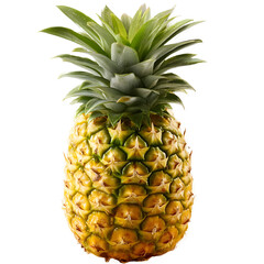 Fototapeta premium Studio shot of a fresh pineapple on a black background, tropical delight