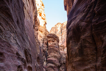 Rock formation of Petra National Park in Jordan