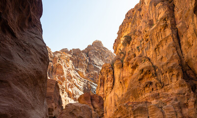 Rock formation of Petra National Park in Jordan