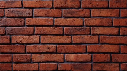 Obraz premium Red brick wall pattern with shadowed contrast. Neural network AI generated