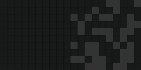 Abstract dark gray square pattern background design.