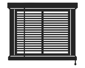 Blinds open vector silhouette illustration isolated on white background