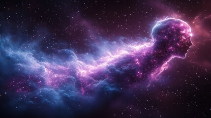 Obraz premium Cosmic nebulae human form