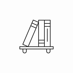 books on shelf icon sign vector