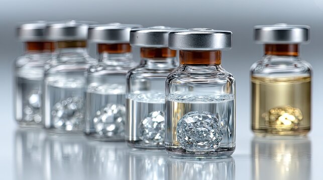 Healthcare concept with multiple vaccine vials displayed on clean white background for immunization awareness