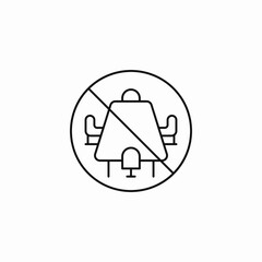 no meeting table icon sign vector