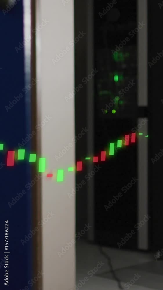 Poster Animation of data processing over close up of computer server