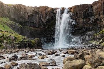 Gufufoss is a serene waterfall near Seyðisfjörður, resembling a miniature Skógafoss. A quiet,...
