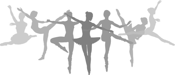 Ballet dancer silhouette ballerina dancers poses woman dancing silhouettes © Christos Georghiou