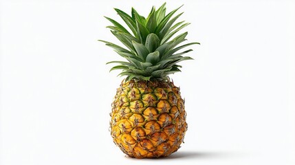 Fototapeta premium Vibrant pineapple vector illustration with detailed texture, ideal for health - focused themes, business designs, and lifestyle concepts, showcasing tropical fruit appeal for wellness, nutrition, and 
