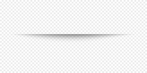 Page dividers with transparent shadows, isolated. Pages separation vector set. Transparent realistic paper shadow effects. Web banner. Element for frame shadow. Vector design for website, text, border