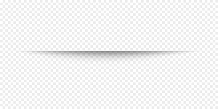 Page dividers with transparent shadows, isolated. Pages separation vector set. Transparent realistic paper shadow effects. Web banner. Element for frame shadow. Vector design for website, text, border