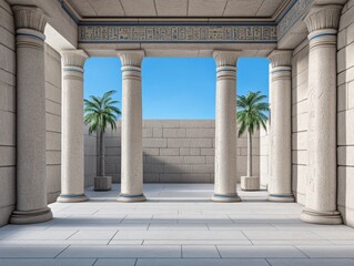 Fototapeta premium Ancient Egyptian Courtyard (2)