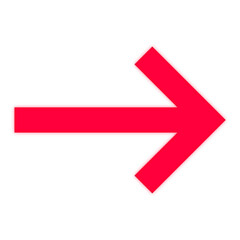 Glow red arrow on white background